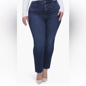Good American Straight Leg Jeans in Deep Indigo